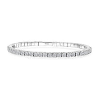 D'Joy Moissanite 8.00 ctw Bangle Bracelet in Rhodium Over Sterling Silver (7.25 In)