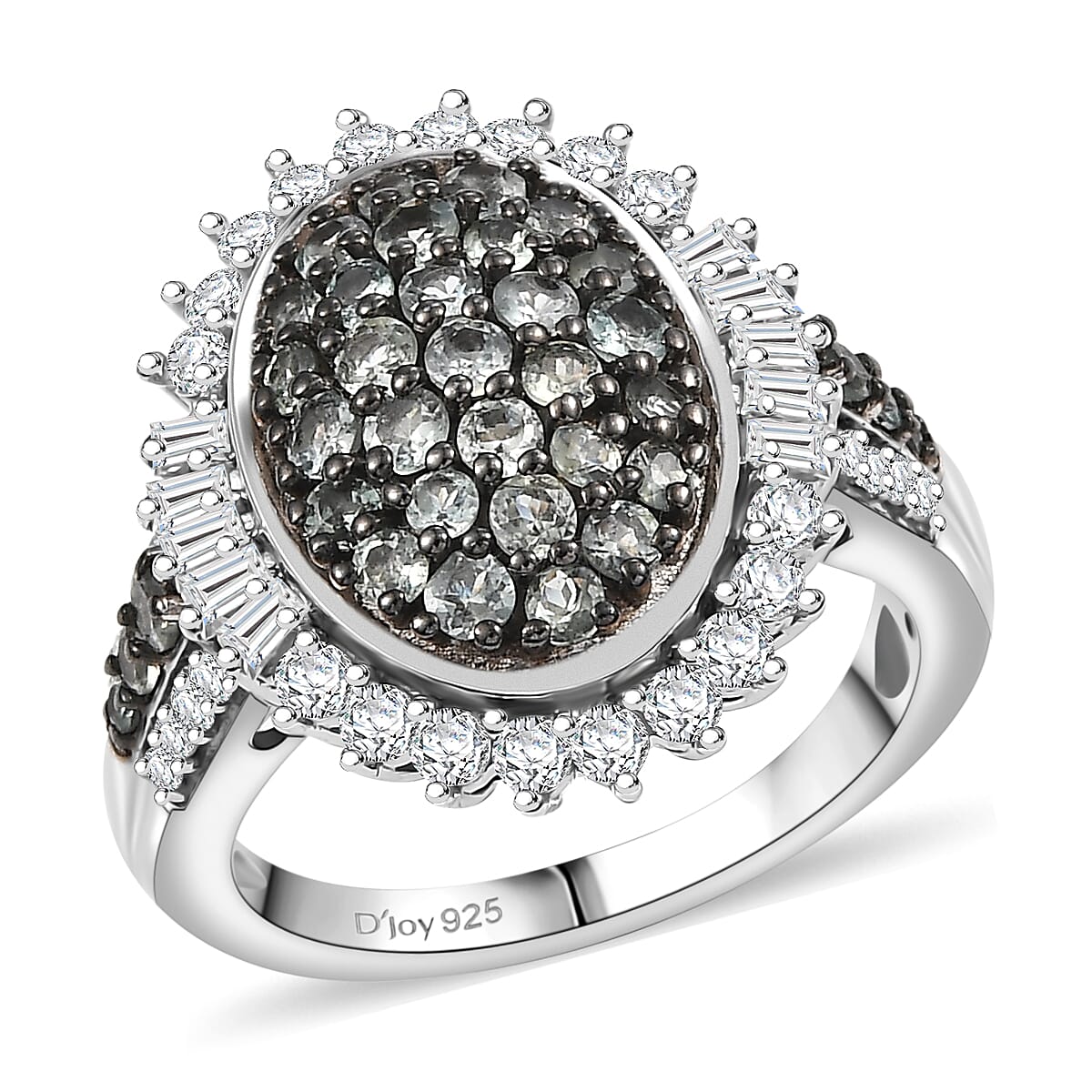 D'Joy Narsipatnam Alexandrite and Moissanite 2.00 ctw Ring in Rhodium Over Sterling Silver