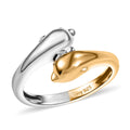 D’Joy 18K Vermeil YG and Rhodium Over Sterling Silver Dolphin Twin Spirits Ring (Size 10.0) (4.10 g) - Sticky add to cart bar