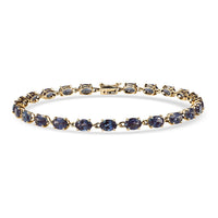 10K Yellow Gold AAA Luxuriant Lab Grown Alexandrite  Bracelet (6.50 In) 8.46 ctw
