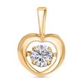 D'Joy Moissanite (Rnd 5mm) Heart Pendant without Chain in 18K Vermeil YG Over Sterling Silver 0.40 ctw - Sticky add to cart bar