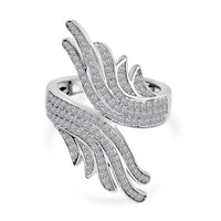 Luxuriant Lab Grown Diamond (G-H, SI) Ring in Rhodium Over Sterling Silver (Size 11.5) 0.82 ctw