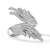 Luxuriant Lab Grown Diamond (G-H, SI) Ring in Rhodium Over Sterling Silver (Size 10.0) 0.82 ctw