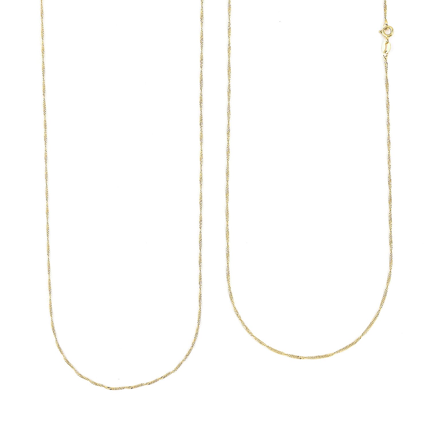 14K Yellow Gold Over Sterling Silver Singapore Necklace 24 Inches 2.30 Grams
