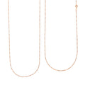 14K Rose Gold Over Sterling Silver Singapore Necklace 24 Inches 2.30 Grams - Sticky add to cart bar