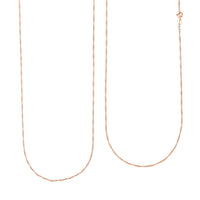 14K Rose Gold Over Sterling Silver Singapore Necklace 24 Inches 2.30 Grams