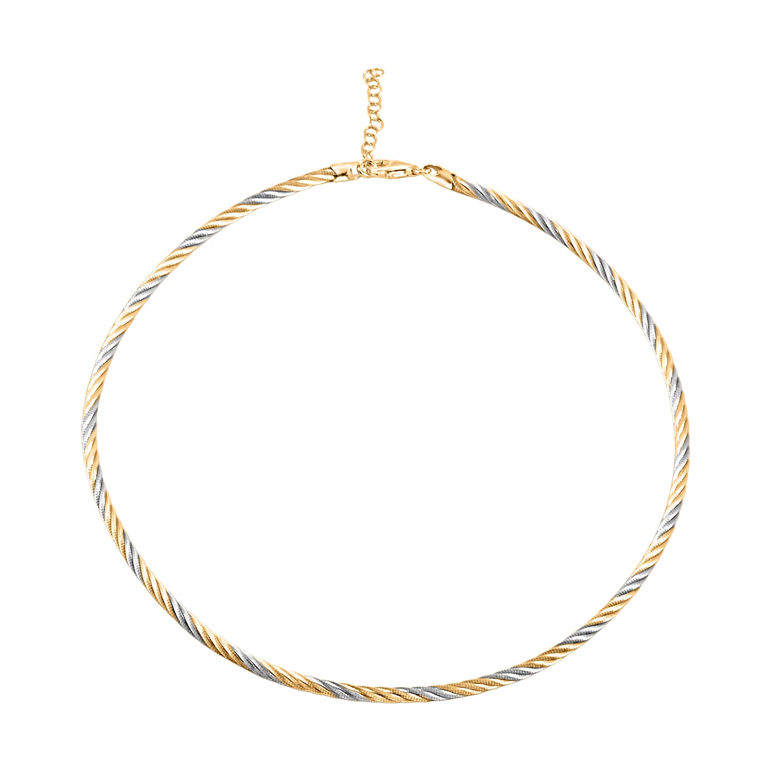 Italian Chain Necklace in 14K YG and Rhodium Over Sterling Silver 19.25 Grams 17 Inches