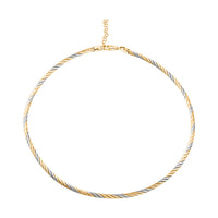 Italian Chain Necklace in 14K YG and Rhodium Over Sterling Silver 19.25 Grams 17 Inches