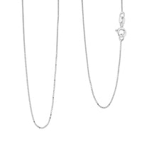 Italian Diamond-cut Chain Necklace in Rhodium Over Sterling Silver 1.28 Grams 18 Inches