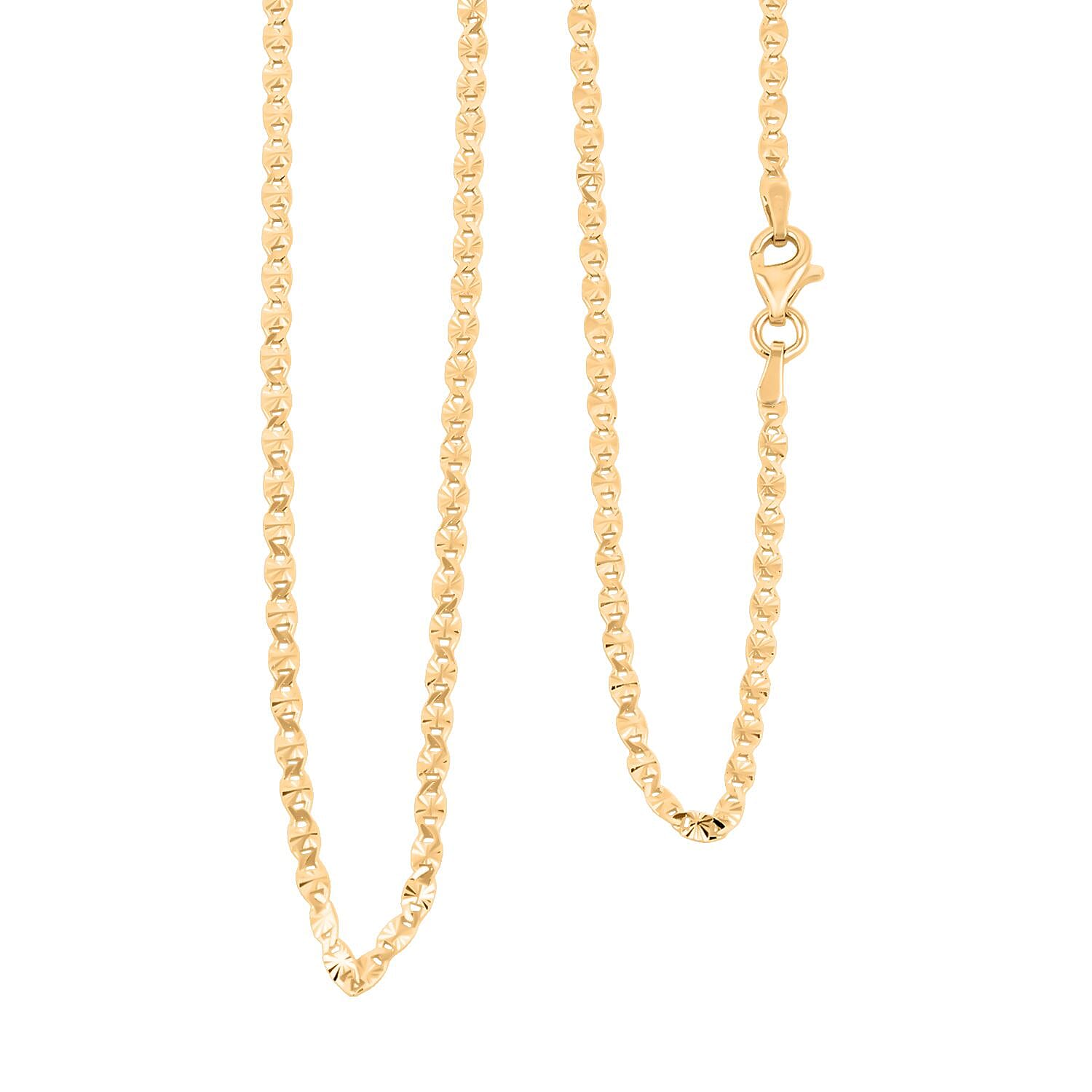 Italian Valentine Chain Necklace in 14K Yellow Gold Over Sterling Silver 2.43 Grams 18 Inches