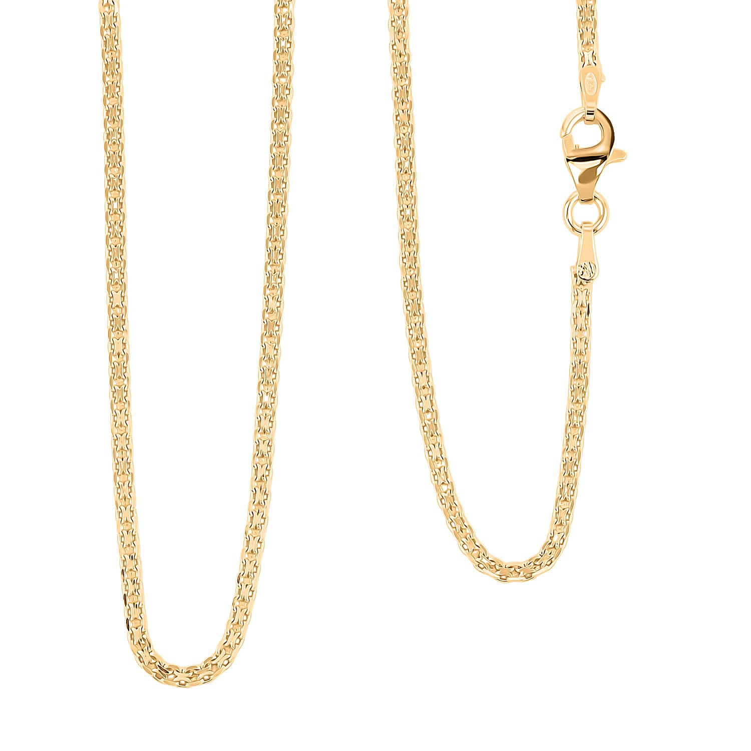 Italian Essential Link Chain Necklace in 14K Yellow Gold Over Sterling Silver 3.12 Grams 18 Inches