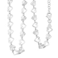 Italian Radiant Hearts Chain Necklace in Rhodium Over Sterling Silver 6.03 Grams 18 Inches - Sticky add to cart bar