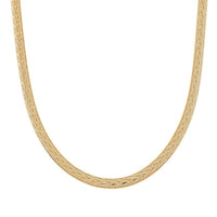 Italian Herringbone Chain Necklace in 14K Yellow Gold Over Sterling Silver 12.59 Grams 18 Inches