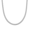 Italian Herringbone Chain Necklace in Rhodium Over Sterling Silver 12.42 Grams 18 Inches - Sticky add to cart bar