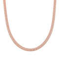 Italian Herringbone Chain Necklace in 14K Rose Gold Over Sterling Silver 12.64 Grams 18 Inches - Sticky add to cart bar