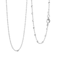 Italian Confetti Chain Necklace in Rhodium Over Sterling Silver 2.71 Grams 20 Inches