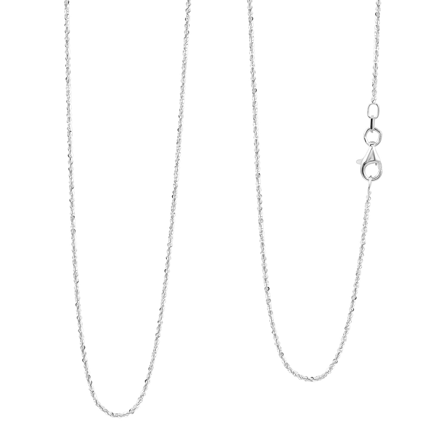 Italian Sterling Silver Diamond-cut Rock Chain Necklace (20 Inches) (2.51 Grams)