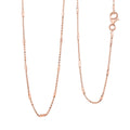 Italian Tube Chain Necklace in 14K Rose Gold Over Sterling Silver 2.60 Grams 20 Inches - Sticky add to cart bar