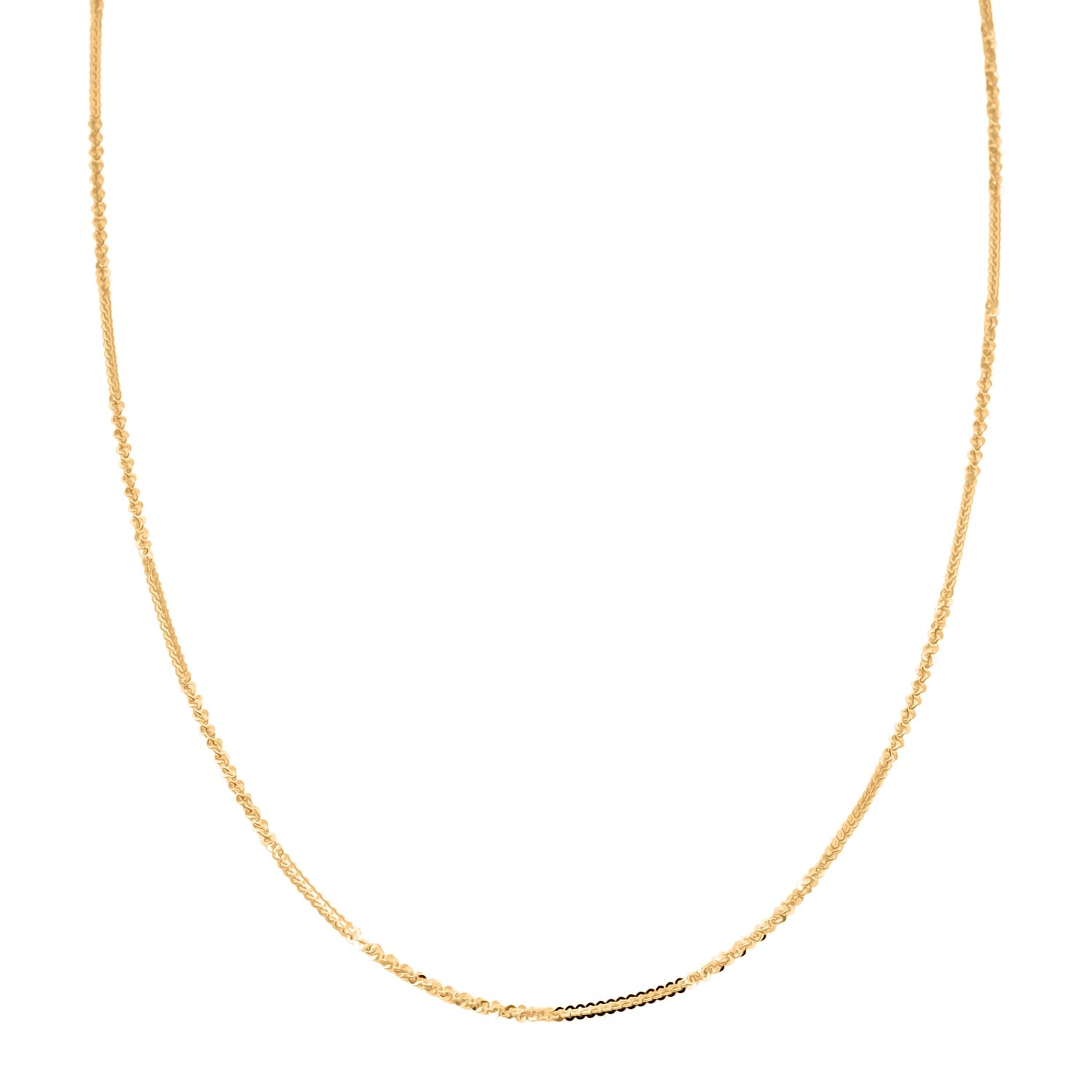 Italian Diamond-cut Rock Chain Necklace in 14K Yellow Gold Over Sterling Silver 3.22 Grams 20 Inches
