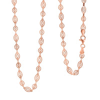 Italian Arte Chain Necklace in 14K Rose Gold Over Sterling Silver 4.62 Grams 20 Inches