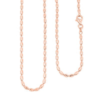 Italian Rice Chain Necklace in 14K Rose Gold Over Sterling Silver 6.30 Grams 20 Inches