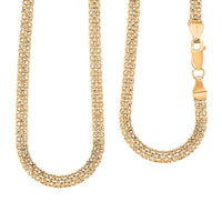 Italian Diamond-Cut Bismark Chain Necklace in 14K Yellow Gold Over Sterling Silver 8.28 Grams 20 Inches