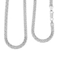 Italian Diamond-Cut Bismark Chain Necklace in Rhodium Over Sterling Silver 8.14 Grams 20 Inches - Sticky add to cart bar