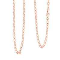 Italian Link Chain Necklace in 14K Rose Gold Over Sterling Silver 8 Grams 20 Inches