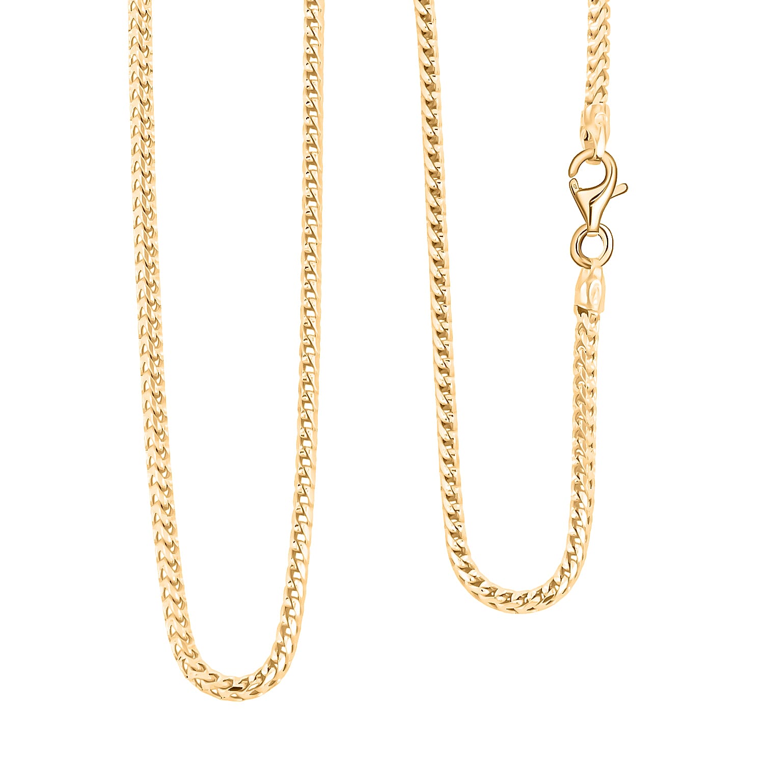 Italian Box Chain Necklace in 14K Yellow Gold Over Sterling Silver 9.07 Grams 20 Inches