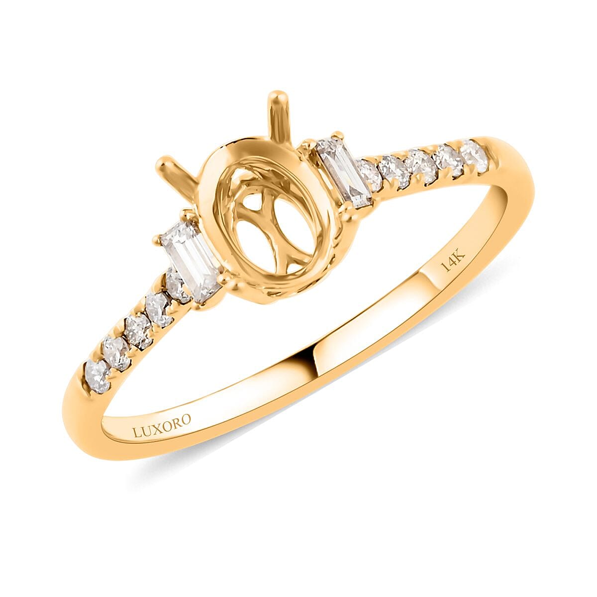 Luxoro Diamond (I2) 0.25 ctw Mounting Ring in 14K Yellow Gold