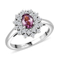D’Joy Royal Lavender Spinel, Moissanite Ring in Rhodium Over Sterling Silver (Size 10.0) 1.50 ctw - Sticky add to cart bar