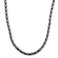 Shungite and Hematite 448.00 ctw Beaded Necklace in Silvertone 20 Inches