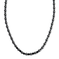 Shungite and Hematite 370.00 ctw Beaded Fancy Necklace in Silvertone 20 Inches