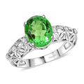 D'Joy Chartreuse Quartz (Triplet) and White Zircon 3.00 ctw Ring in Platinum Over Sterling Silver (Size 10.0) - Sticky add to cart bar