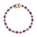 D’Joy AAA Radiant Ember Garnet and White Zircon 7.75 ctw Bracelet in 18K Vermeil Rose Gold Over Sterling Silver (7.25 In) - Sticky add to cart bar
