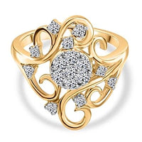 Luxuriant Lab Grown Diamond 0.51 ctw Fancy Ring in 18K Vermeil Yellow Gold Over Sterling Silver (Size 6.5)