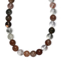 Multi Rutilated Quartz 435.00 ctw Beaded Necklace in Platinum Bond 18 Inches - Sticky add to cart bar