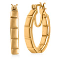 D’Joy in 18K Vermeil YG Over Sterling Silver Bar Line Hoop Earrings 7.20 Grams - Sticky add to cart bar