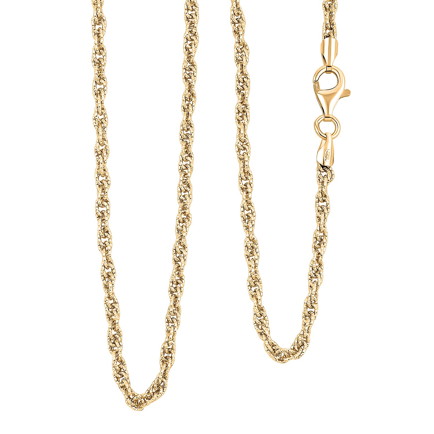 Italian Fancy Link Chain Necklace in 14K Yellow Gold Over Sterling Silver 10.08 Grams 20 Inches