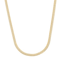 Italian Herringbone Chain Necklace in 14K Yellow Gold Over Sterling Silver 10.21 Grams 20 Inches