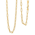 Italian Paper Clip Chain Necklace in 14K Yellow Gold Over Sterling Silver 14.94 Grams 20 Inches - Sticky add to cart bar