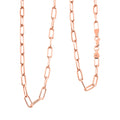 Italian Paper Clip Chain Necklace in 14K Rose Gold Over Sterling Silver 14.94 Grams 20 Inches - Sticky add to cart bar