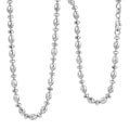 Italian Rhodium Over Sterling Silver Moon-cut Beaded Chain Necklace (20 Inches) (15.51 Grams) - Sticky add to cart bar
