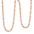 Italian 14K RG Over Sterling Silver Moon-cut Beaded Chain Necklace (20 Inches) (16.17 Grams) - Sticky add to cart bar