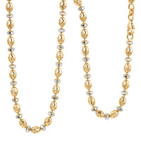 Italian 14K YG Over and Sterling Silver Moon-cut Beaded Chain Necklace (20 Inches) (16.39 Grams)