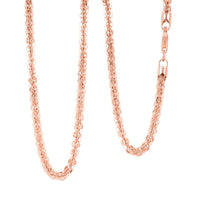 Italian Chain Necklace in 14K Rose Gold Over Sterling Silver 17.92 Grams 20 Inches
