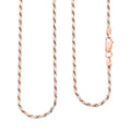 Italian Rope Chain Necklace in 14K RG Over and Sterling Silver 8.84 Grams 20 Inches - Sticky add to cart bar