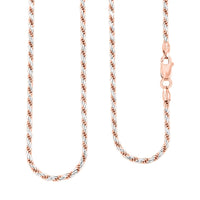 Italian Rope Chain Necklace in 14K RG Over and Sterling Silver 8.84 Grams 20 Inches