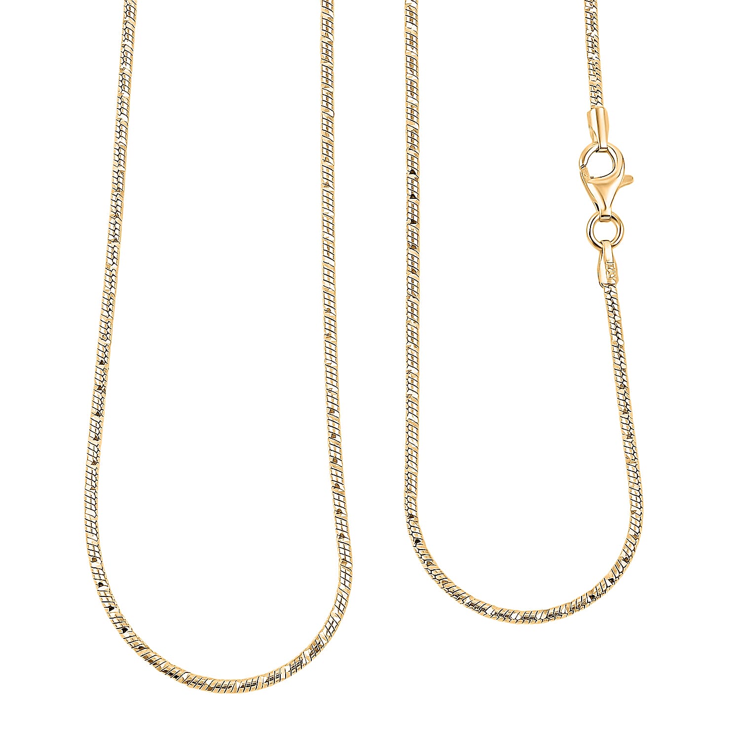 Italian Snake Chain Necklace in 14K Yellow Gold Over Sterling Silver 9.87 Grams 24 Inches