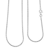 Italian Snake Chain Necklace in Rhodium Over Sterling Silver 9.74 Grams 24 Inches